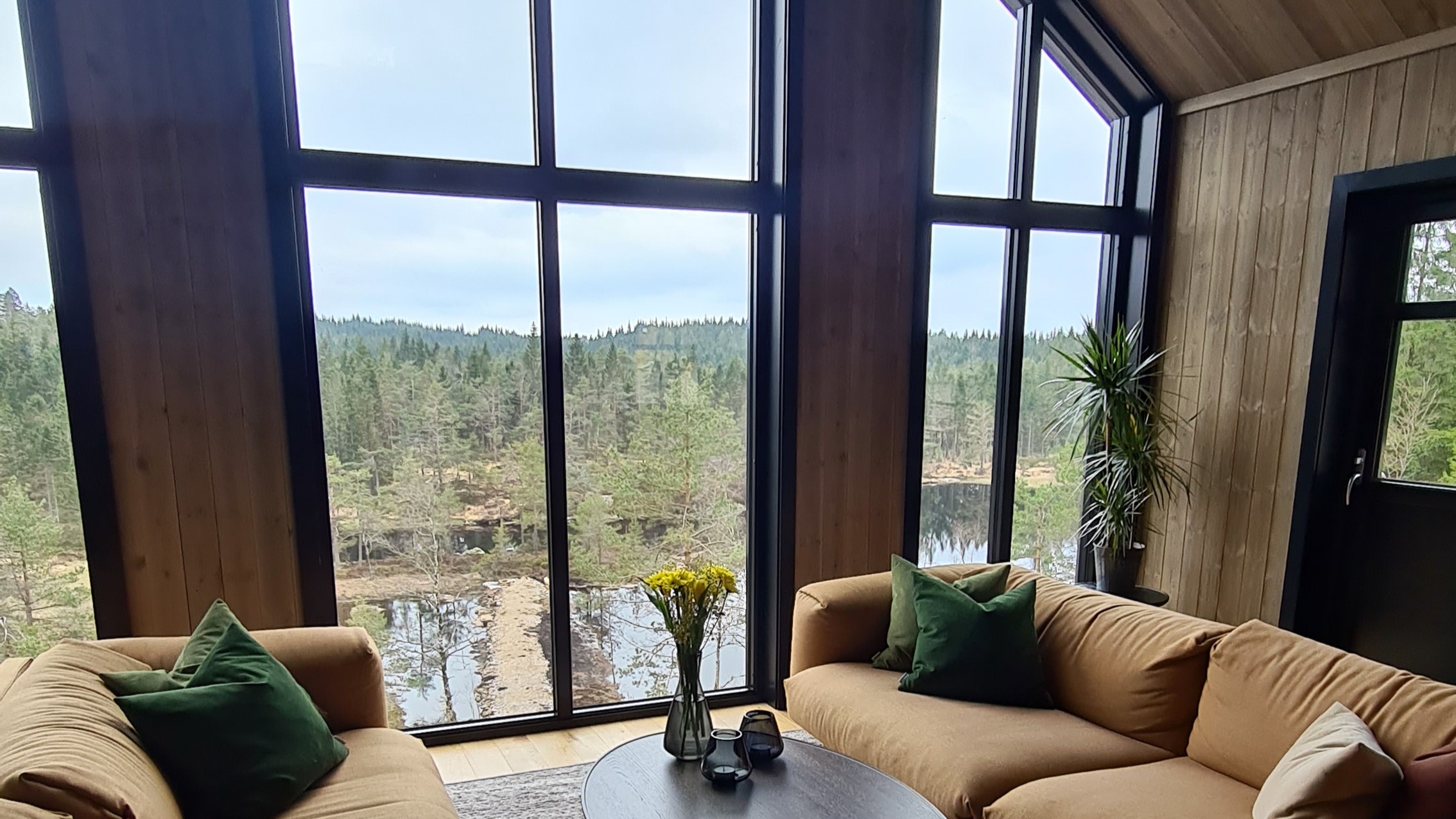 Cabin Outdoor set-up with a couple's/Lover's bench